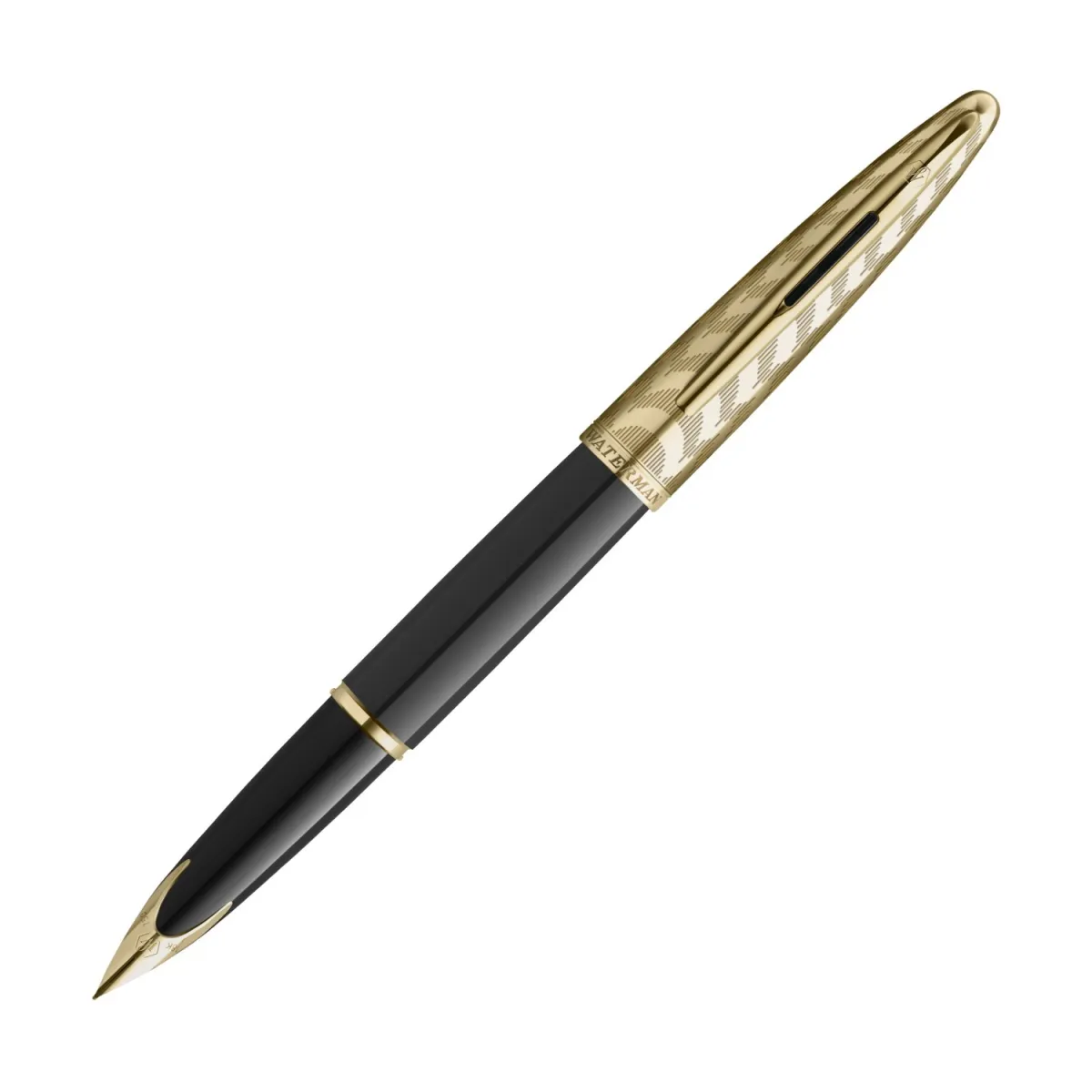 Stylo Plume (F) Waterman Carène De Luxe - La collection Opera - Noir et or