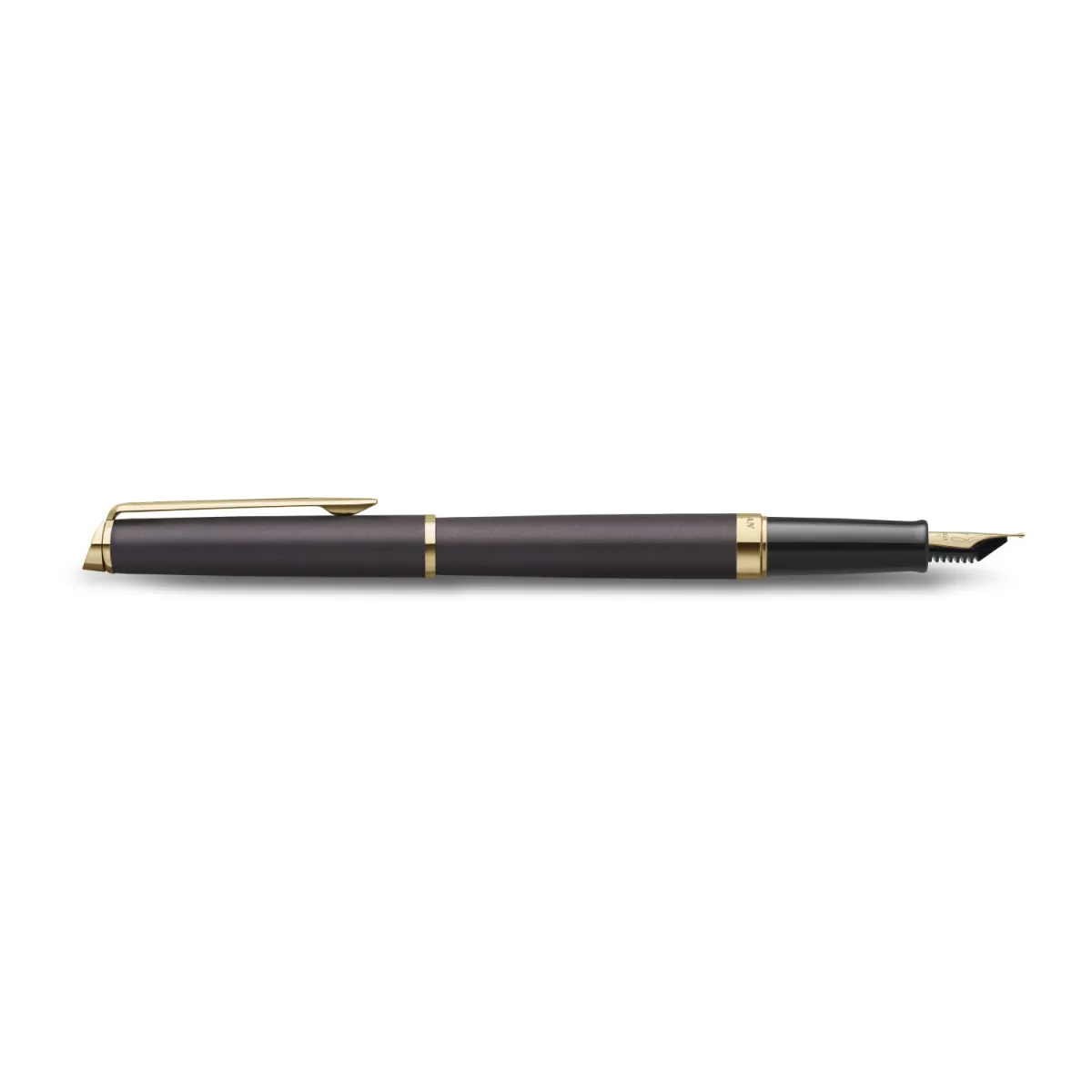 Stylo plume F Waterman® Hémisphère - L'édition Discrète "Metallic Black" GT - Noir Lave