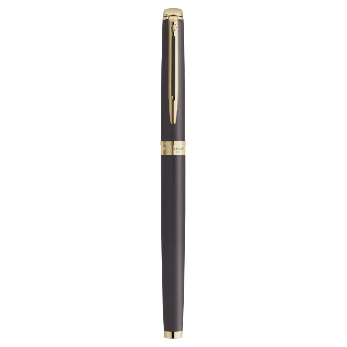 Stylo plume M Waterman® Hémisphère - L'édition Discrète "Metallic Black" GT - Noir Lave - Fermé