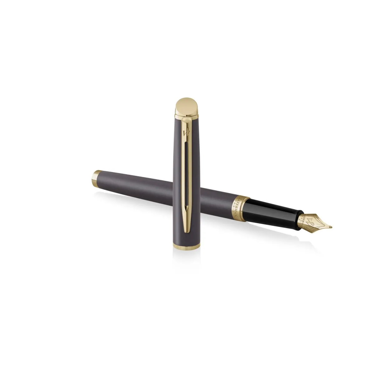 Stylo plume M Waterman® Hémisphère - L'édition Discrète "Metallic Black" GT - Noir Lave - Ouvert