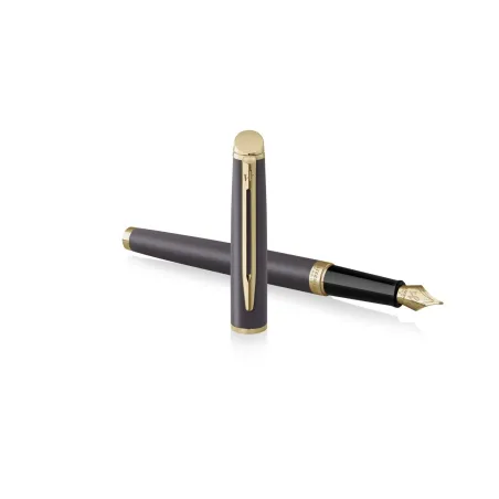 Stylo plume M Waterman® Hémisphère - L'édition Discrète "Metallic Black" GT - Noir Lave - Ouvert
