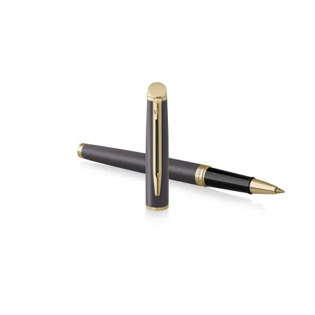 Stylo roller (F) Waterman® Hémisphère - L'édition Discrète "Metallic Black" GT - Noir Lave - Ouvert