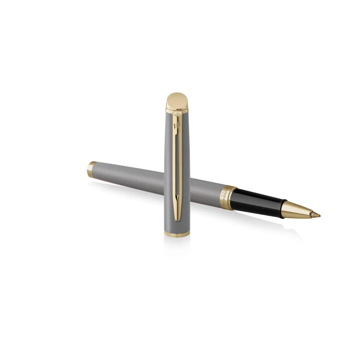 Stylo roller (F) Waterman® Hémisphère - L'édition Discrète - Gris Pierre GT Métallisé - Ouvert