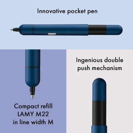 Stylo bille LAMY Pico bleu nuit – Élégance et innovation compactes