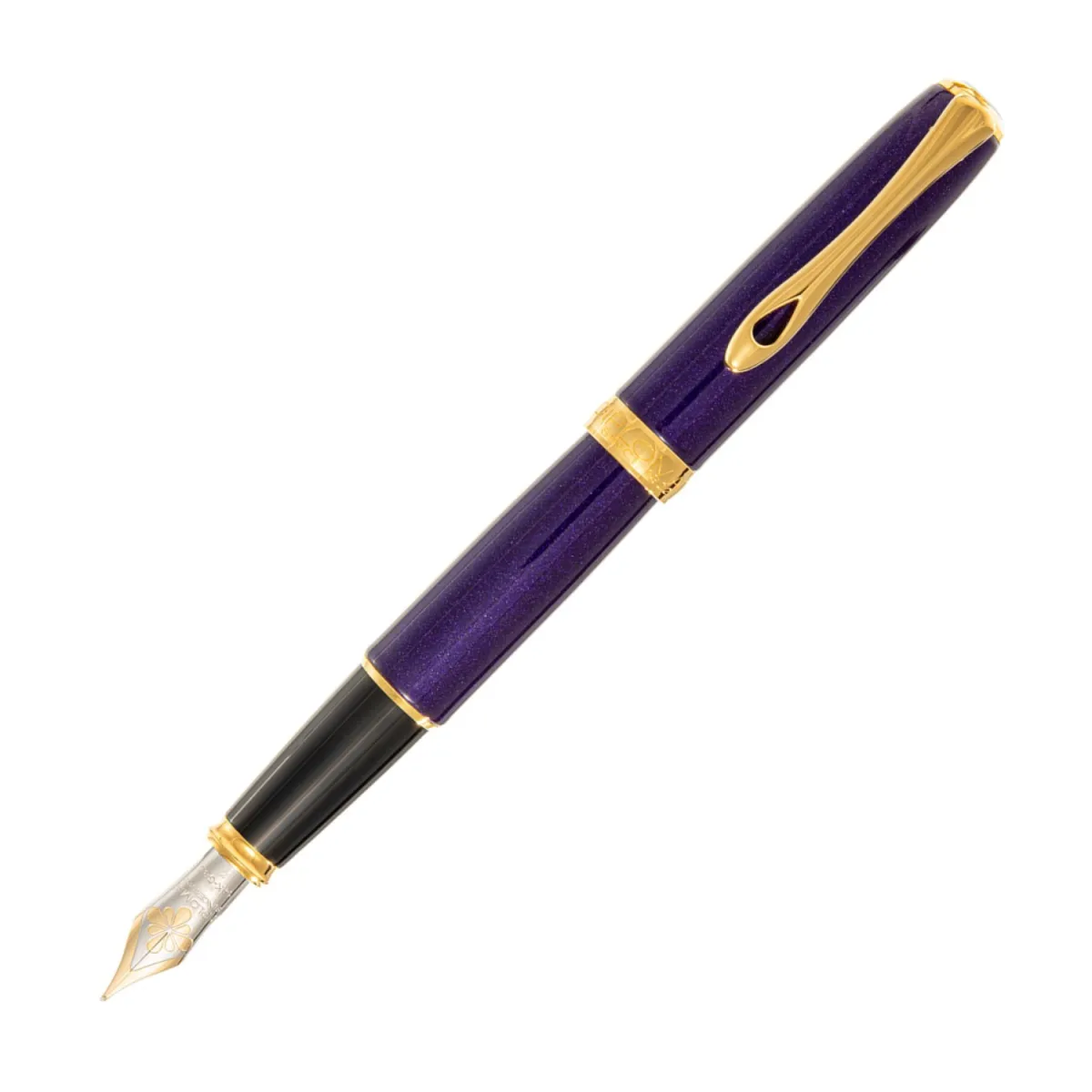 Stylo plume EF Diplomat - Excellence A2 - Violet Rain GT - Or 14k
