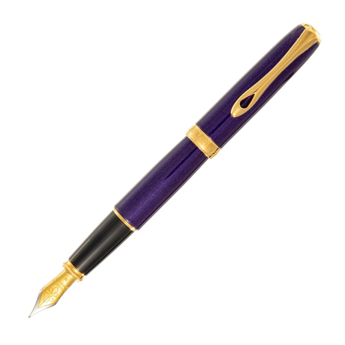 Stylo plume B Diplomat - Excellence A2 - Violet Rain GT - Doré