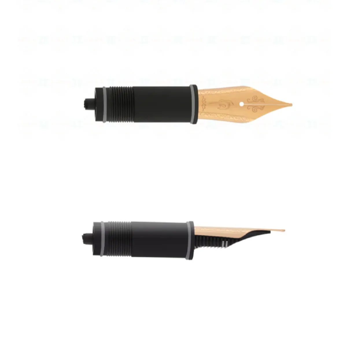 Plume en acier n°6 plaqué or rose - écriture stub (stub) NAHVALUR