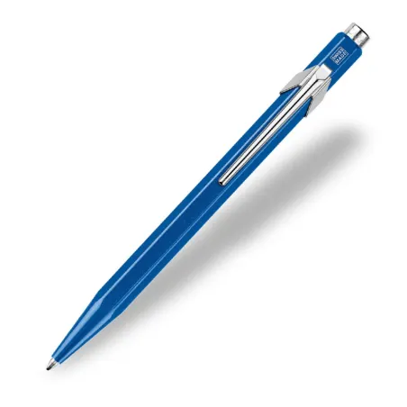 Stylo Bille 849 Caran d'Ache POPLINE Bleu métalisé