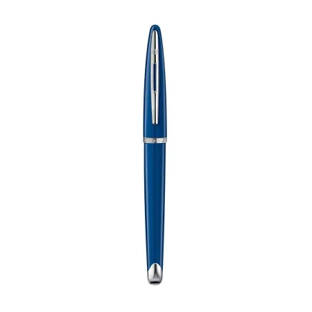 Stylo Roller Waterman Carène - Bleu Brillant Finitions Plaquées Palladium - Fermé