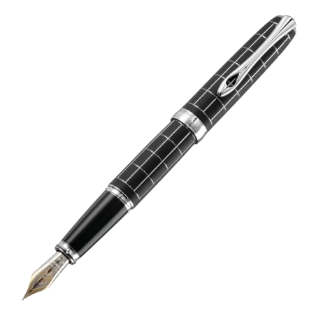 Excellence A+ Rhomb guilloche noir plume or