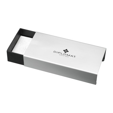 Stylo Plume EF Diplomat Excellence A+ Wave guilloché lapis noir chrome