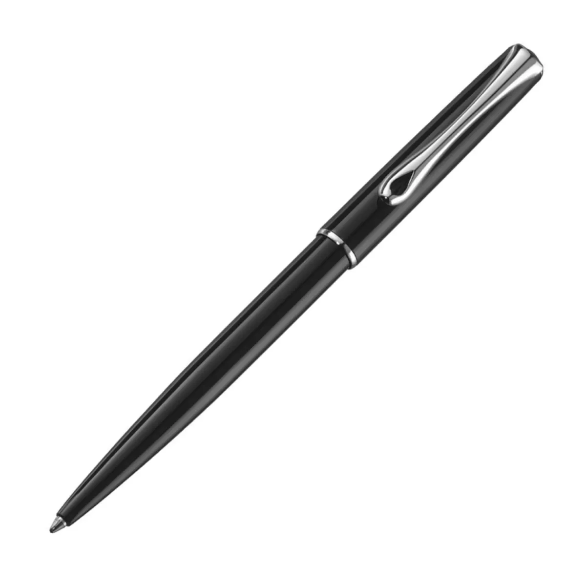 Stylo bille Diplomat Traveller Noir Laqué Chromé