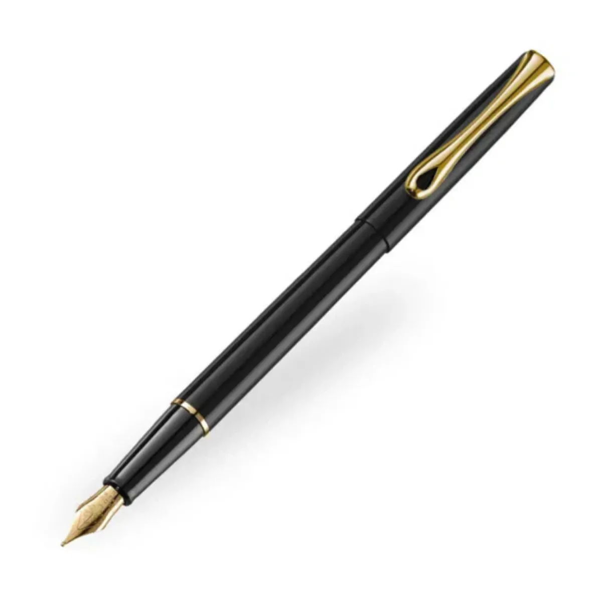 Stylo Plume M Diplomat Traveller Noir laqué Doré