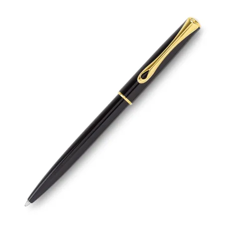 Stylo bille Diplomat Traveller Noir Laqué Doré