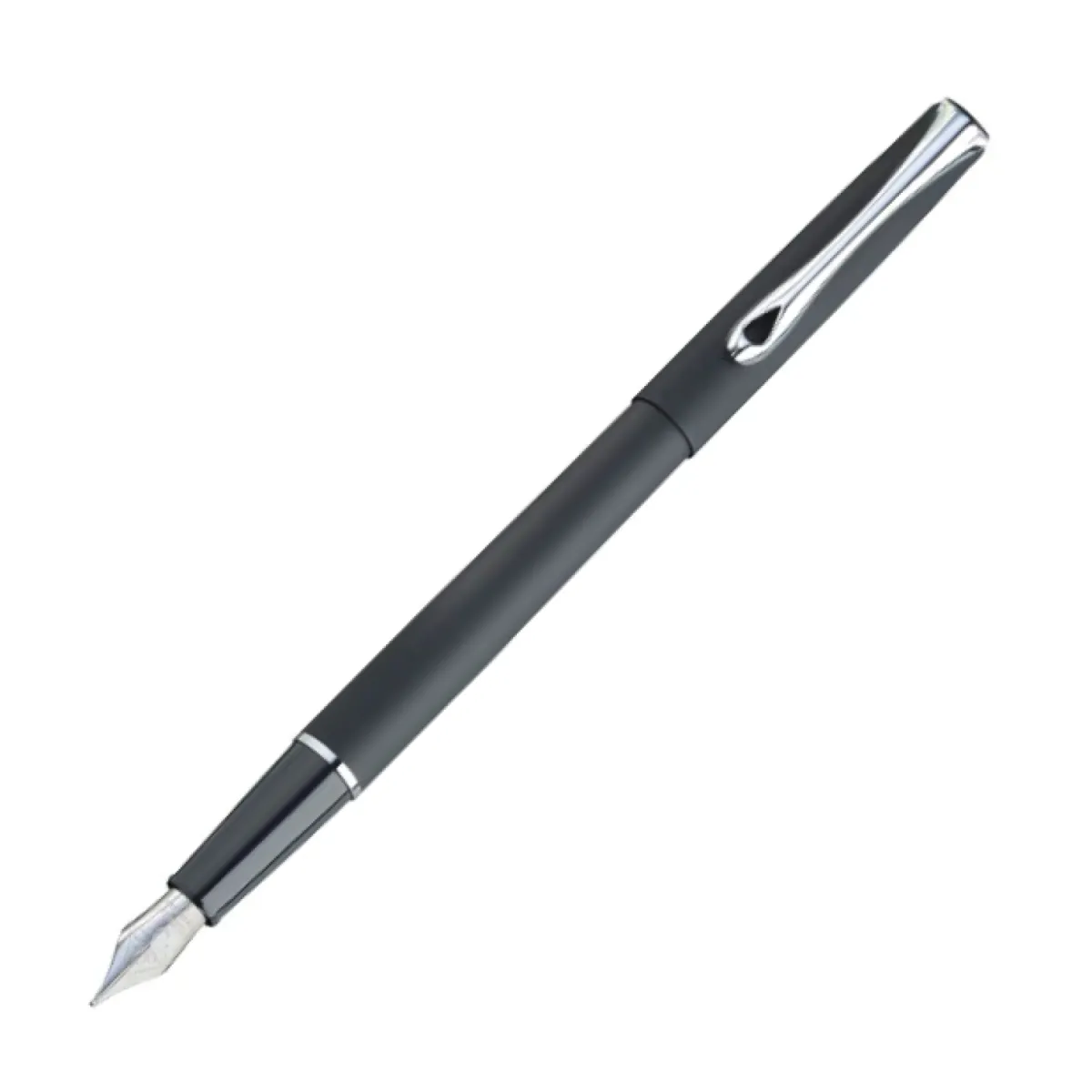 Stylo Plume F Diplomat Traveller Lapis Noir Mat Chromé