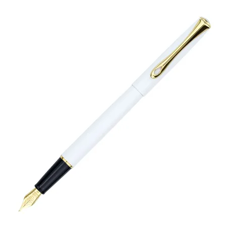 Stylo Plume M Diplomat Traveller SnowWhite Doré