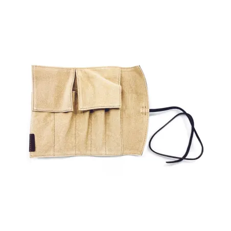 Etui Pilot Cuir Marron - Fermeture lacet pour 5 Stylos - Ouvert