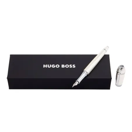 Stylo plume Hugo Boss ARC Futurist Silver - Élégance architecturale chromée