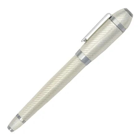 Stylo plume Hugo Boss ARC Futurist Silver - Élégance architecturale chromée