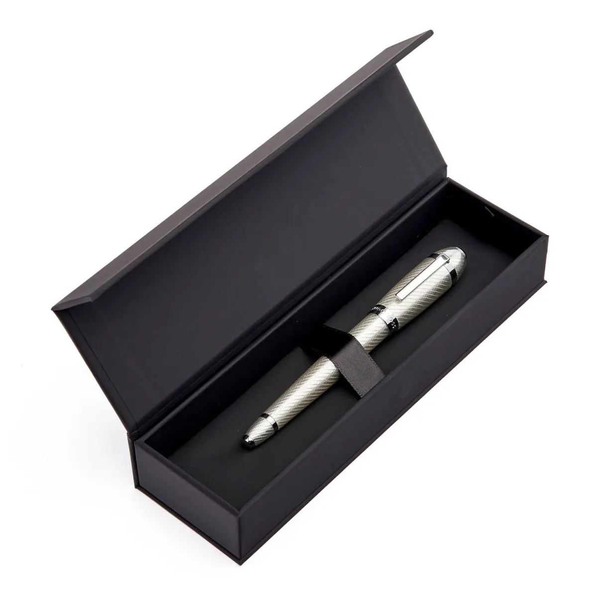 Stylo plume Hugo Boss ARC Futurist Silver - Élégance architecturale chromée