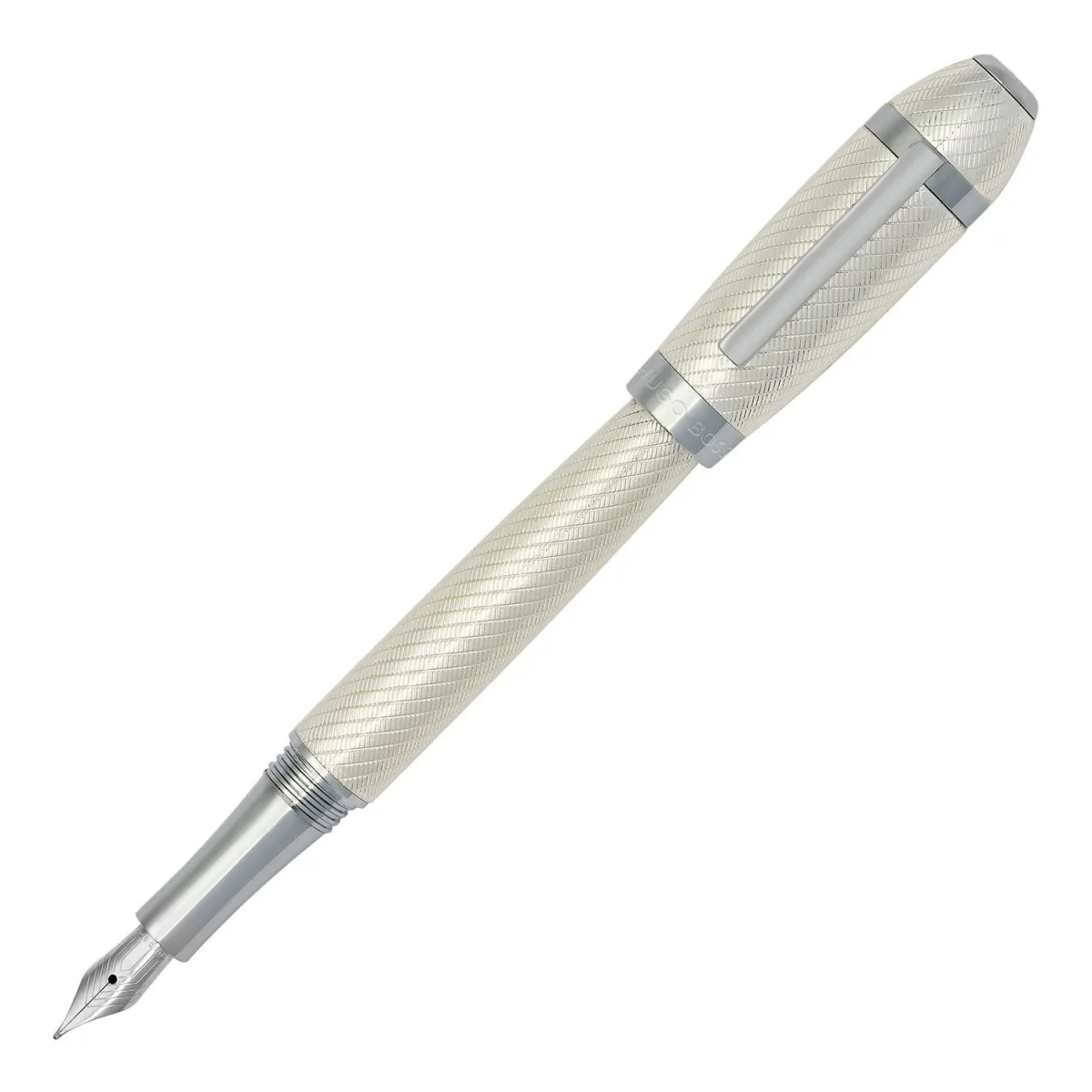 Stylo plume Hugo Boss ARC Futurist Silver - Élégance architecturale chromée