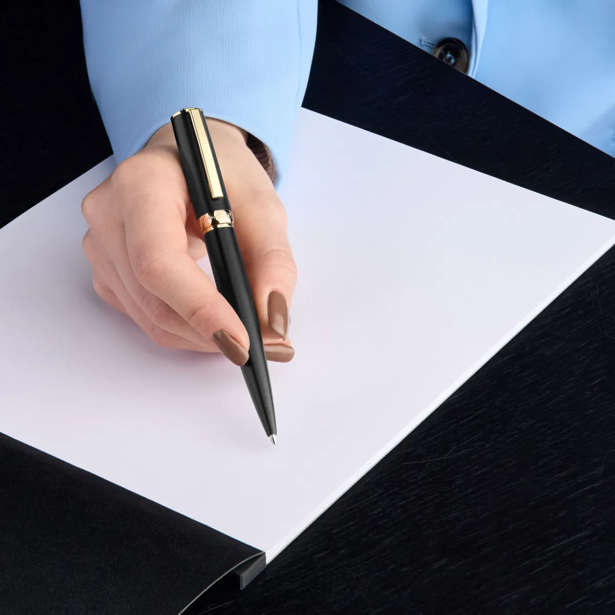 Stylo bille Hugo Boss Arche Double B Black & Gold