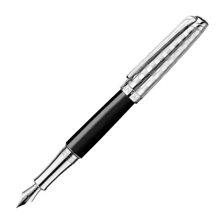 Coffret Stylo plume (B) avec étui cuir - Caran d'Ache - Leman - Damier - Edition limitée - Profil