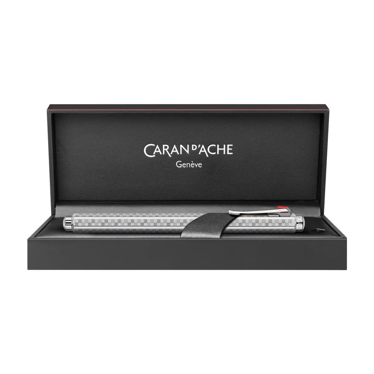 Stylo plume (M) Ecridor Caran d'Ache -Damier Gris Argenté - Coffret