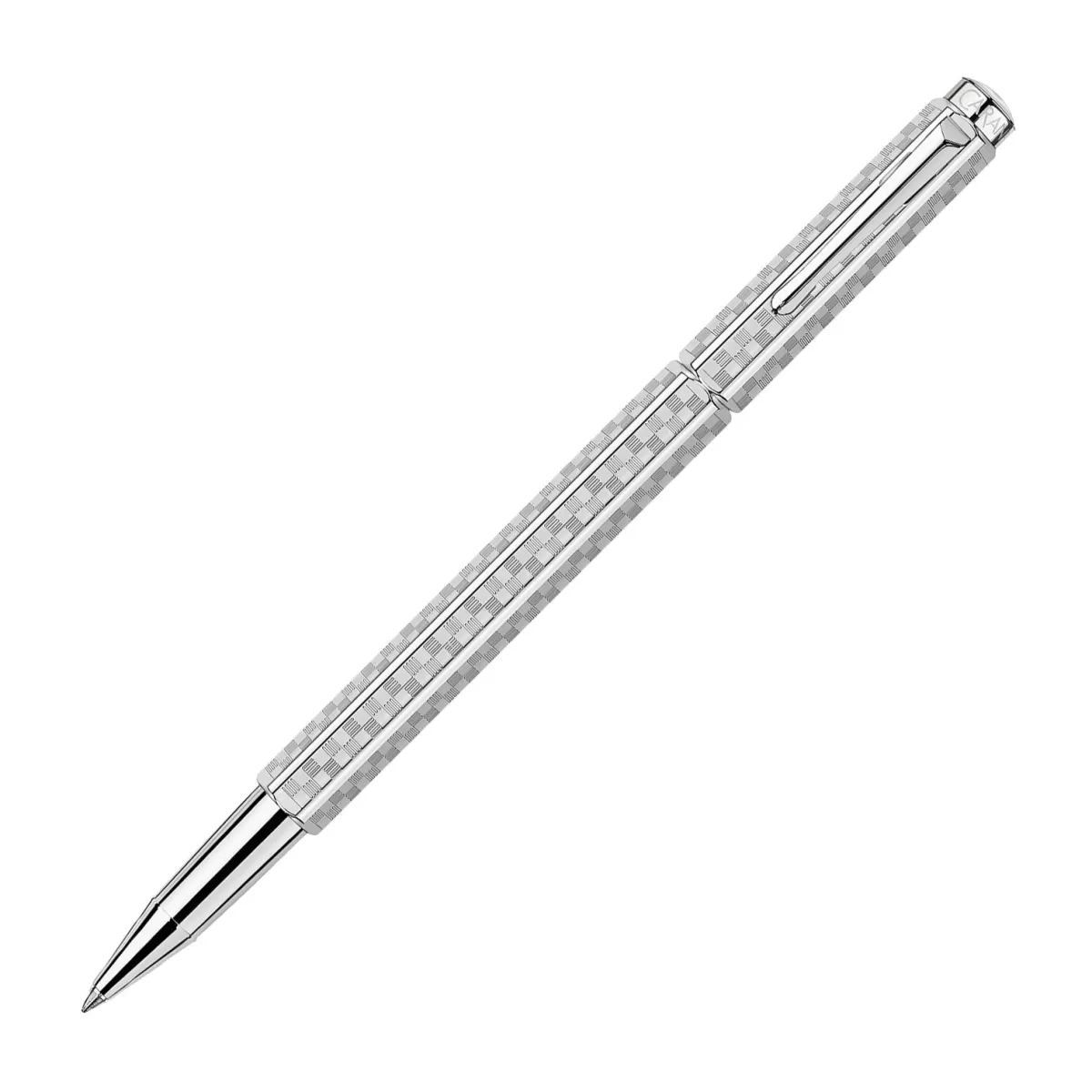 Stylo Roller Ecridor Caran d'Ache - Damier Gris Argenté