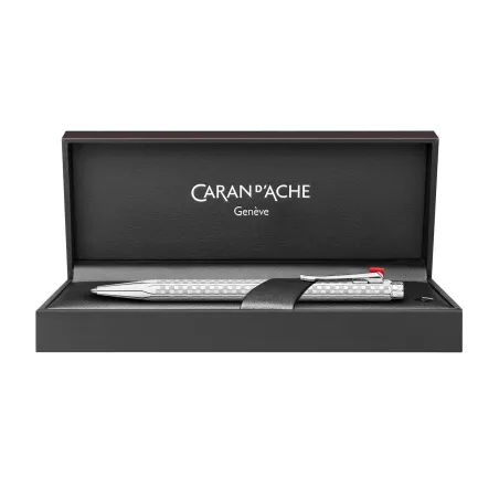 Stylo Bille Ecridor Caran d'Ache - Damier Gris Argenté - Coffret