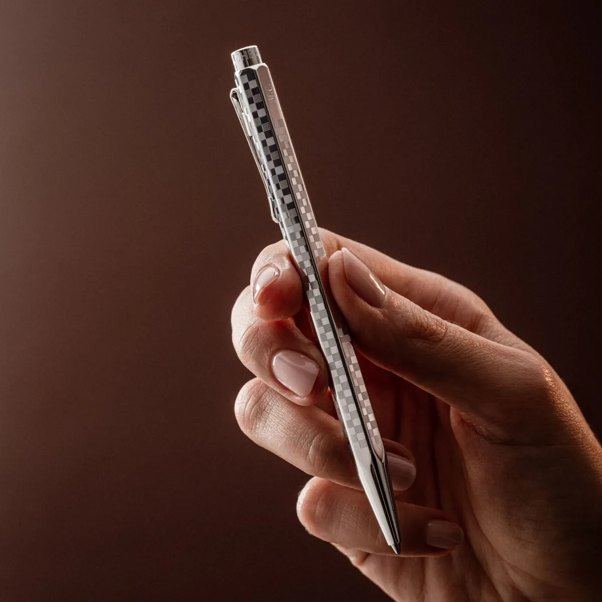 Stylo Bille Ecridor Damier Gris Argenté Caran d’Ache