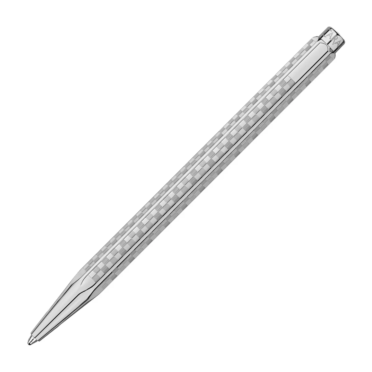 Coffret Stylo bille avec Étui cuir Ecridor Caran d'Ache - Damier Gris Argenté - Edition limité