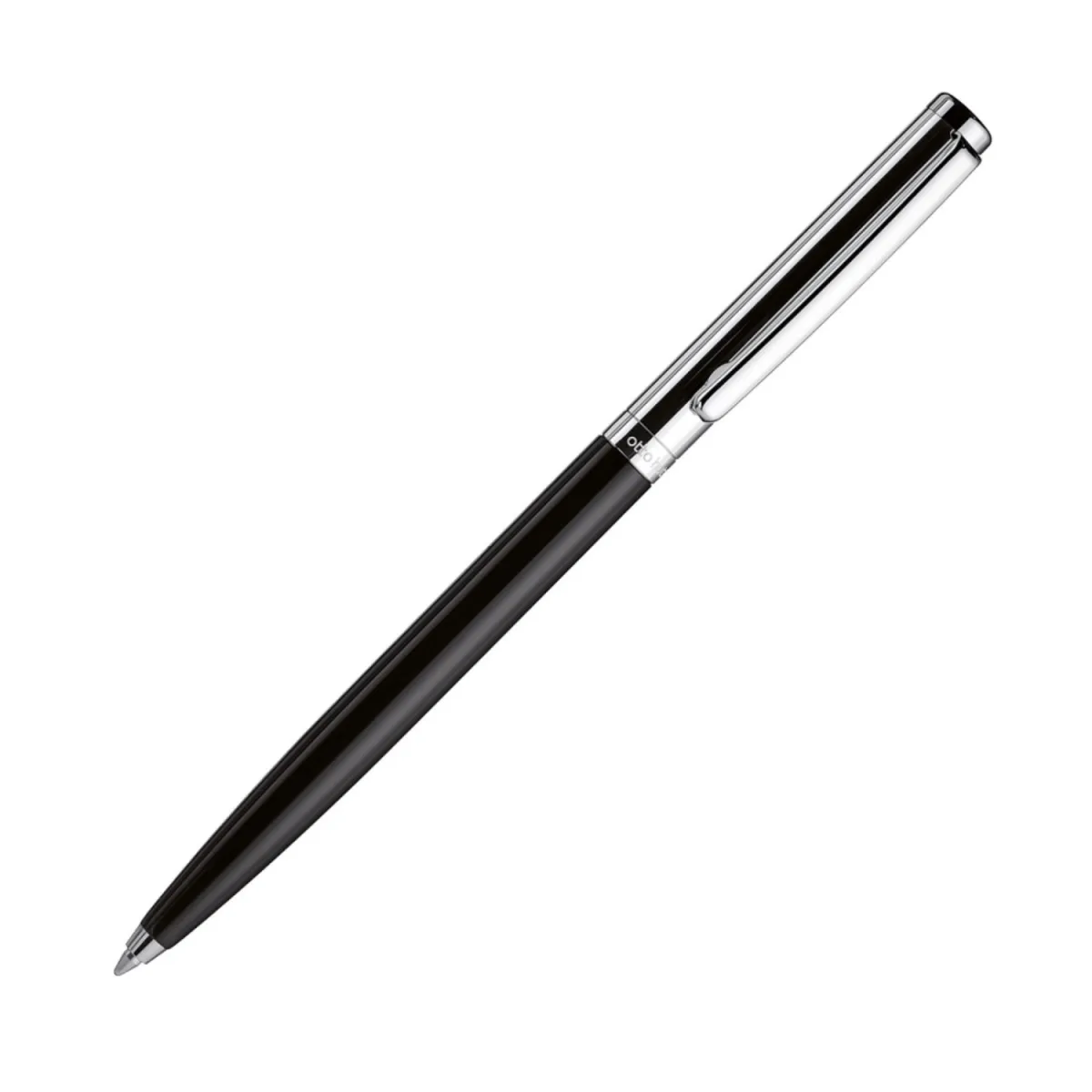 * Stylo Bille Otto Hutt Design 01 - Laqué Noir - Lisse Et Argent