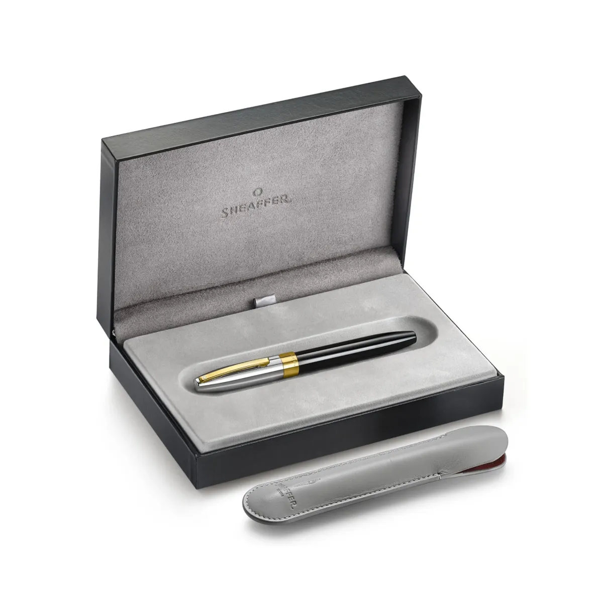 Stylo plume (M) Sheaffer - Legacy 9064 - Noir Chrome/Gold - Coffret
