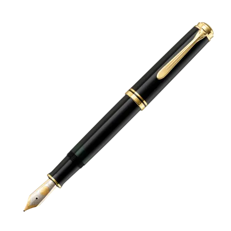 Stylo-plume à piston SOUVERÄN 1000 en résine noire - Noir plume M