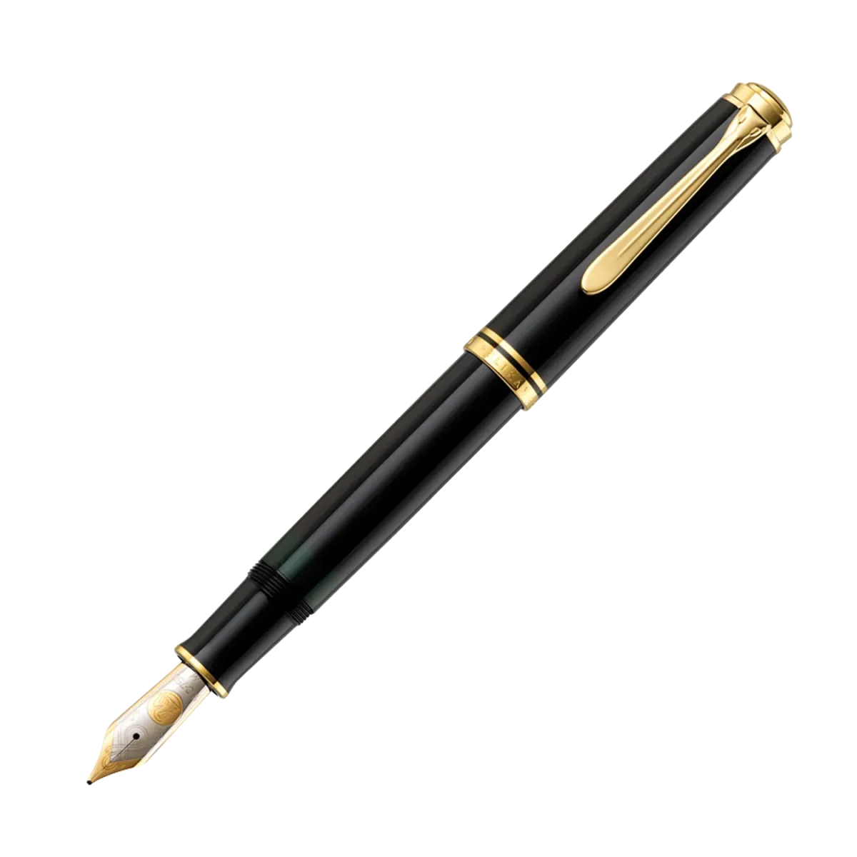 Stylo-plume à piston SOUVERÄN 1000 en résine noire - Noir plume M