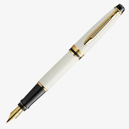 Stylo plume M WATERMAN Expert - Attributs en or ivoire et plume en or massif 18 carats - Ouvert