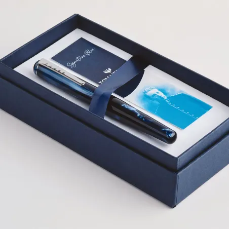 Stylo-plume F Tom Hessin Signature Blue - Coffret