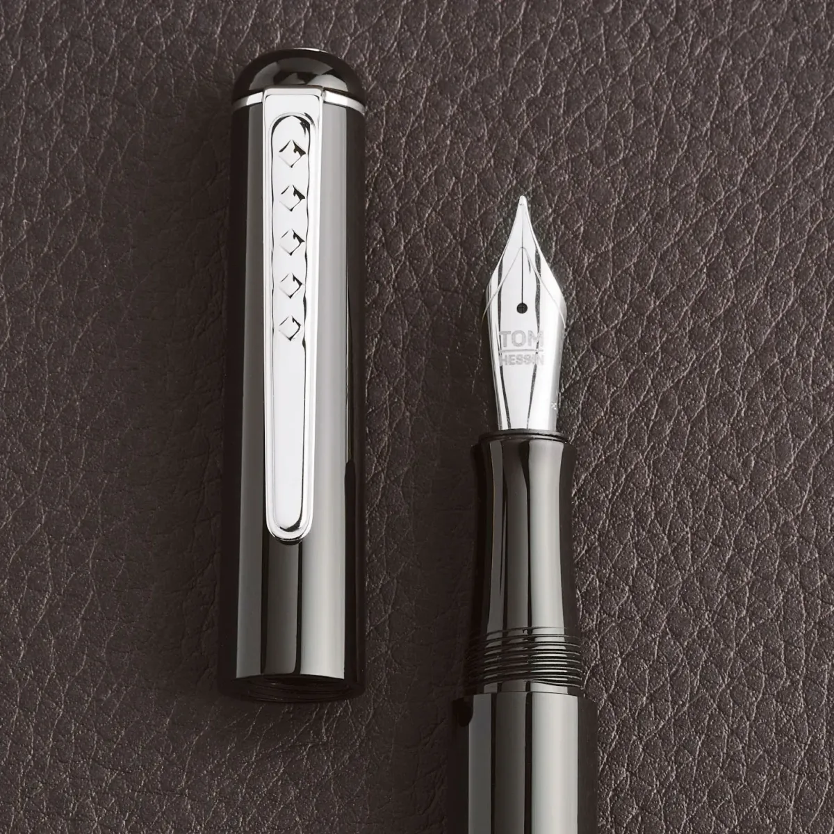 Stylo-plume F Tom Hessin Birmingham Noir - Ouvert