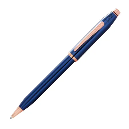 Stylo bille Cross - Century II laqué bleu cobalt translucide et rose gold
