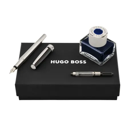 Coffret Cadeau Hugo Boss Essential Classic - Stylo-plume + Encre  + Piston