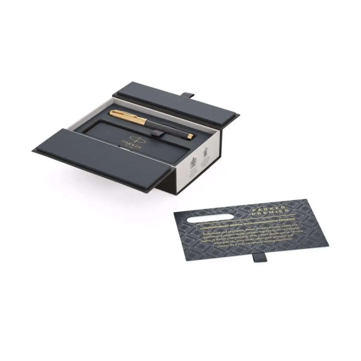 Stylo plume M Parker Premier Custom Storm Grey  - Coffret