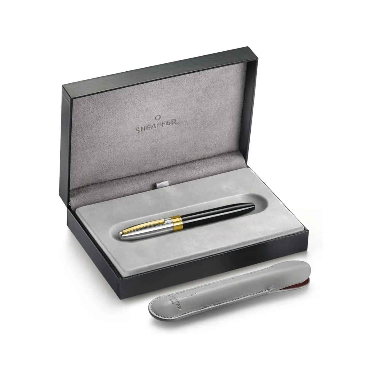 Stylo Roller Sheaffer - Legacy 9065 - Noir Chrome/Gold - Coffret ouvert