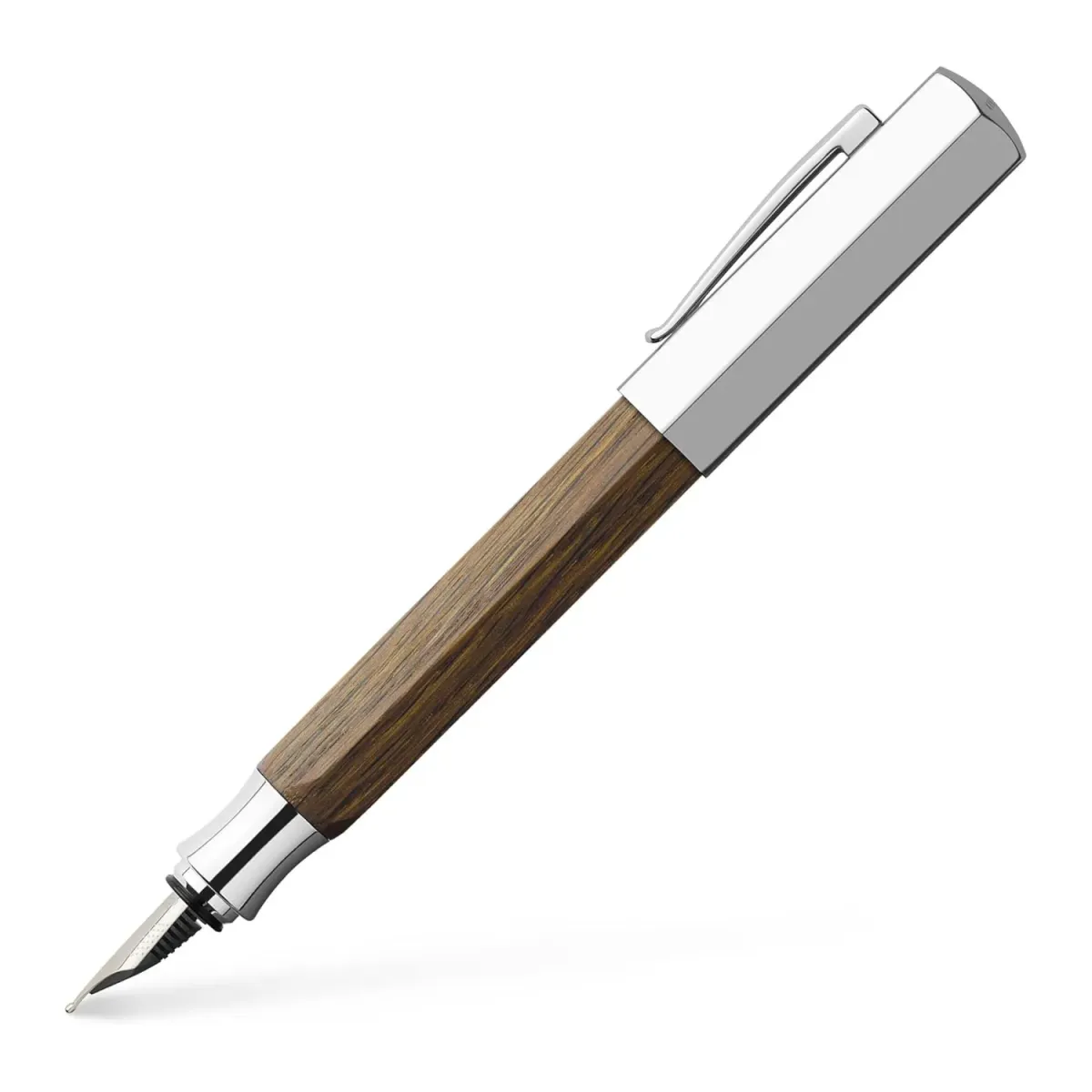 Stylo plume M Faber-Castell Ondoro Bois en Chene Fume