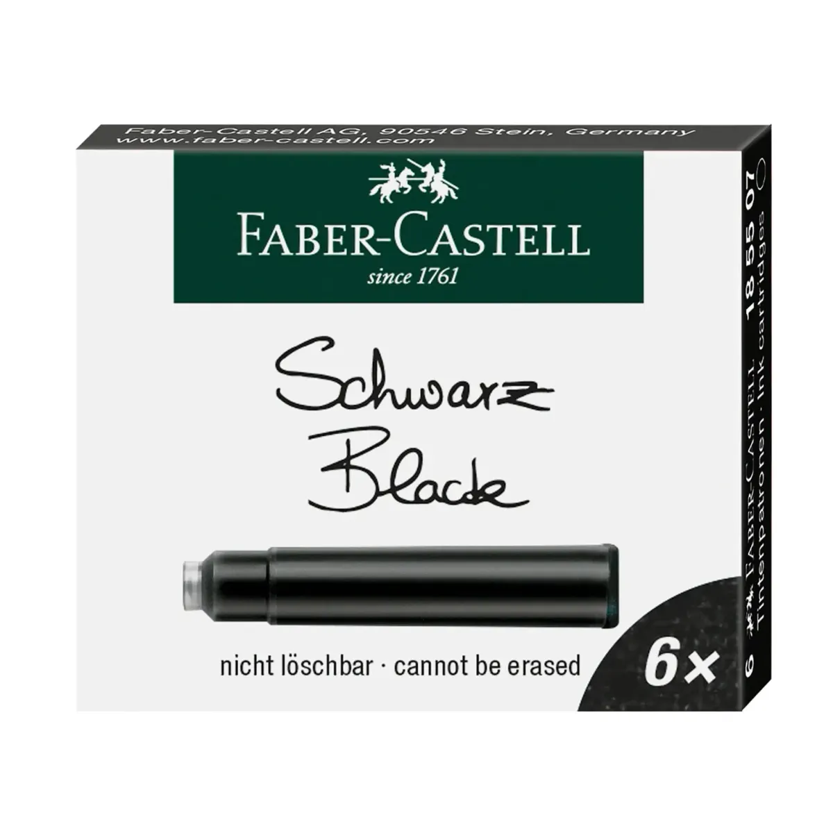 Etui de 6 Cartouches d'encre Faber-Castell Noire