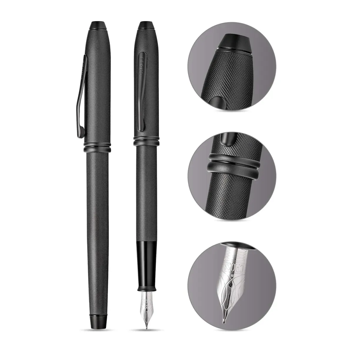 Stylo Plume M CROSS Townsend - Diamant noir - Détails