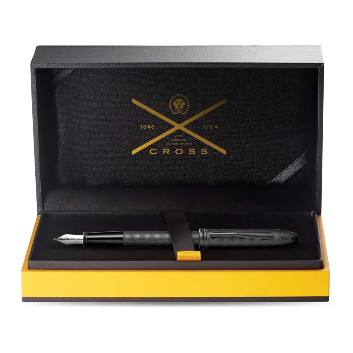 Stylo Plume M CROSS Townsend - Diamant noir - Coffret