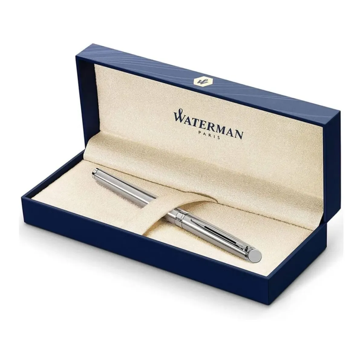Stylo plume M Waterman Hemisphere - acier CT - Coffret