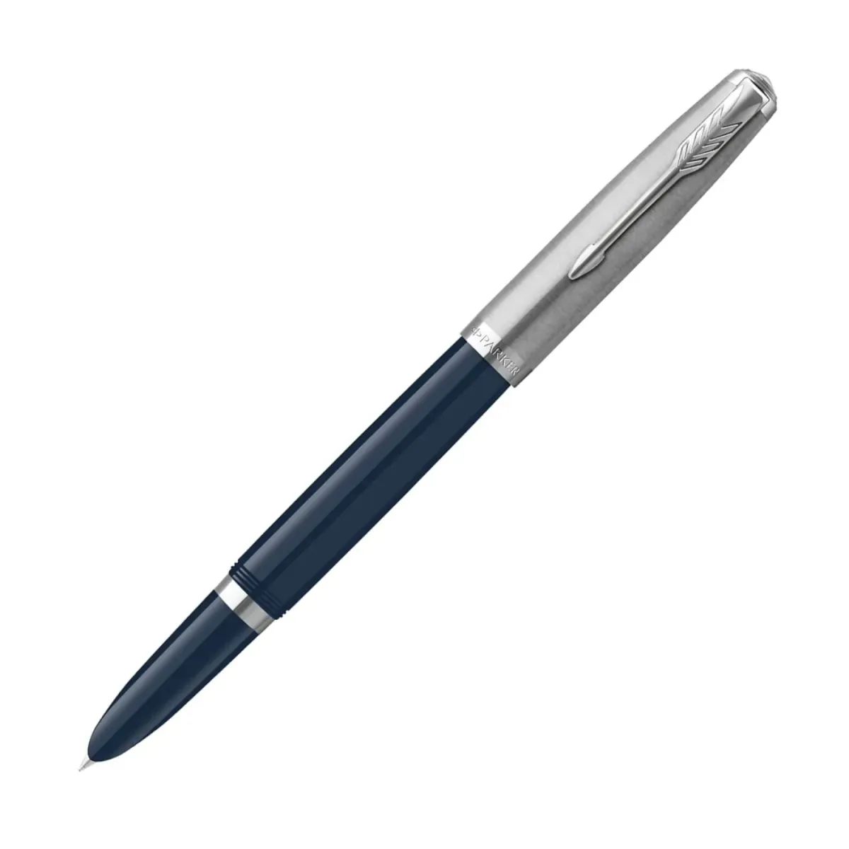 PARKER 51 Stylo Plume, Corps Résine Bleu nuit + Capuchon inox poli, Plume moyenne, Coffret cadeau