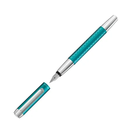 Stylo plume M Pelikan - PURA P40 - Turquoise Edition spéciale - ouvert